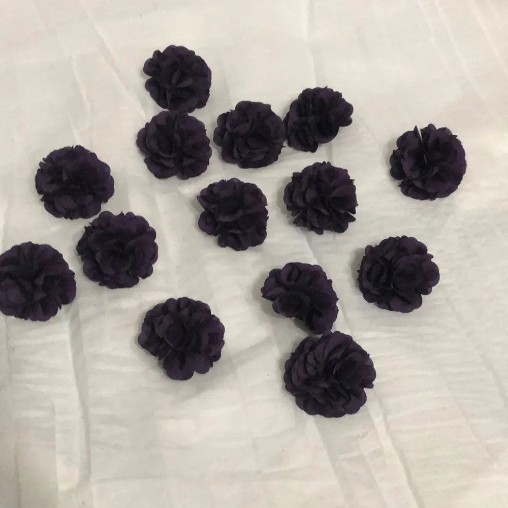 Purple Flower Button Pins bundle of 14